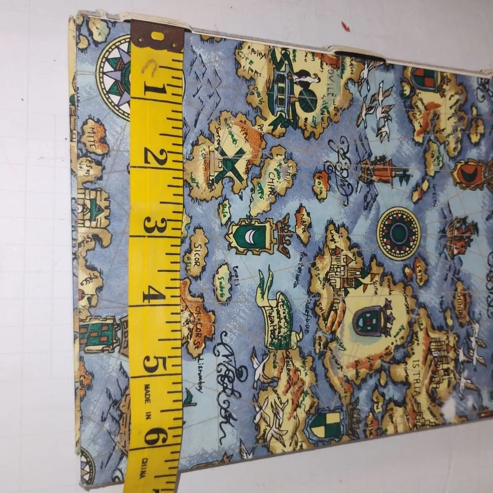 Vintage Old Map Notepad Holder Folder Notebook Legal Pad Different Color Pages